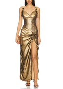 Ileri Dress in Metallic Gold