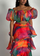 Faari Puff Top in Aquarelle