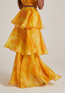 Faari Maxi Skirt Aquarelle Yellow  - CURVE