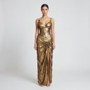 Ileri Dress in Metallic Gold