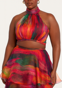 Faari Crop Top Aquarelle Multicolour