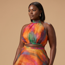 Faari Crop Top Aquarelle Multicolour