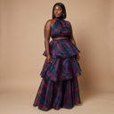 Faari Maxi Skirt in the Aquarelle Purple Print