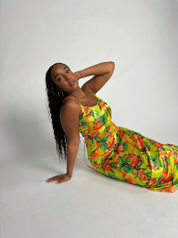 Rolayo Dress in Agbalumo Print