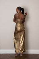 Ileri Dress in Metallic Gold