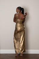Ileri Dress in Metallic Gold