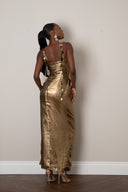 Ileri Dress in Metallic Gold