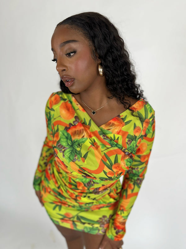 Ibeji Top in Agbalumo Print