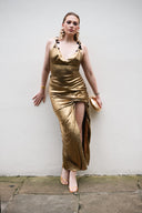 Ileri Dress in Metallic Gold