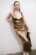 Ileri Dress in Metallic Gold