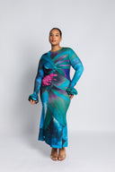 Adanma Dress in the Lunar Bloom print (BF)
