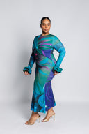 Adanma Dress in the Lunar Bloom print (BF)