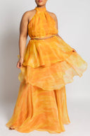 Faari Maxi Skirt Aquarelle Yellow  - CURVE