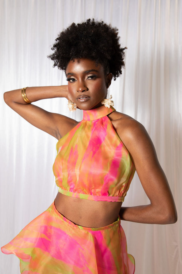 Faari Crop Top Aquarelle Pink