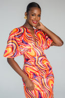 MORIRE DRESS - KALEIDOSCOPE PRINT