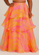 Faari Maxi Skirt Aquarelle Pink - CURVE