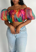 Faari Puff Top in Aquarelle