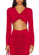 Kaira Crop Top in Wine