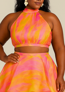 Faari Crop Top Aquarelle Pink - CURVE