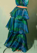 Faari Maxi Skirt in Aquarelle Blue Green