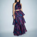 Faari Maxi Skirt in the Aquarelle Purple Print
