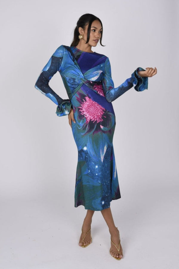 Adanma Dress in the Lunar Bloom print