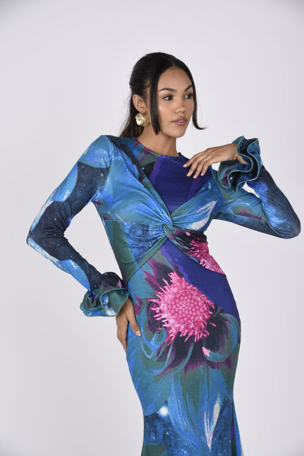 Adanma Dress in the Lunar Bloom print