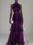 Faari Maxi Skirt in the Aquarelle Purple Print