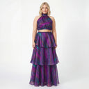 Faari Maxi Skirt in the Aquarelle Purple Print