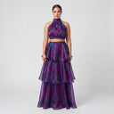 Faari Maxi Skirt in the Aquarelle Purple Print