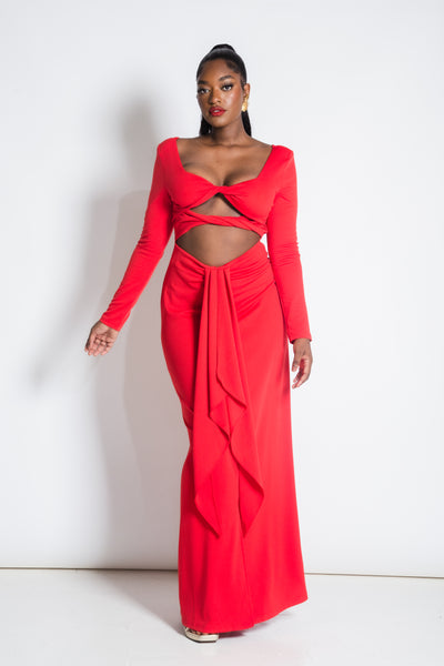 Buy ZINK LONDON Red Lace Round Neck Polyester Women's Maxi Dress | Shoppers  Stop
